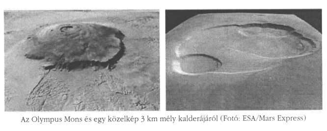 Az Olympus Mons s egy kzelkp 3 km mly
kalderjrl