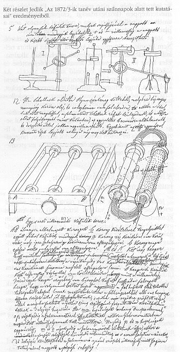 Kt rszlet Jedlik Az 1872/3-ik tanv utni alatt tett kutatsai